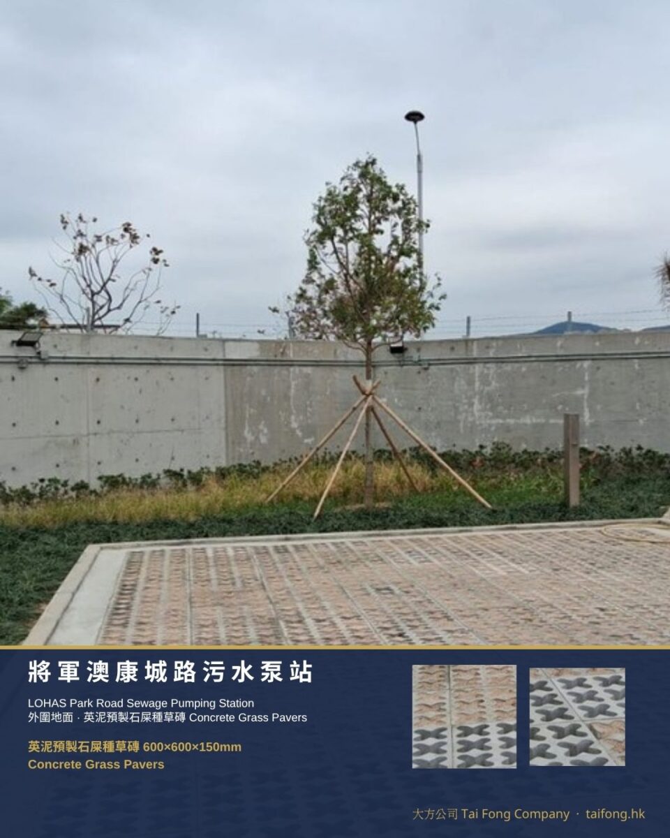 將軍澳康城路污水泵站 石屎種草磚 01