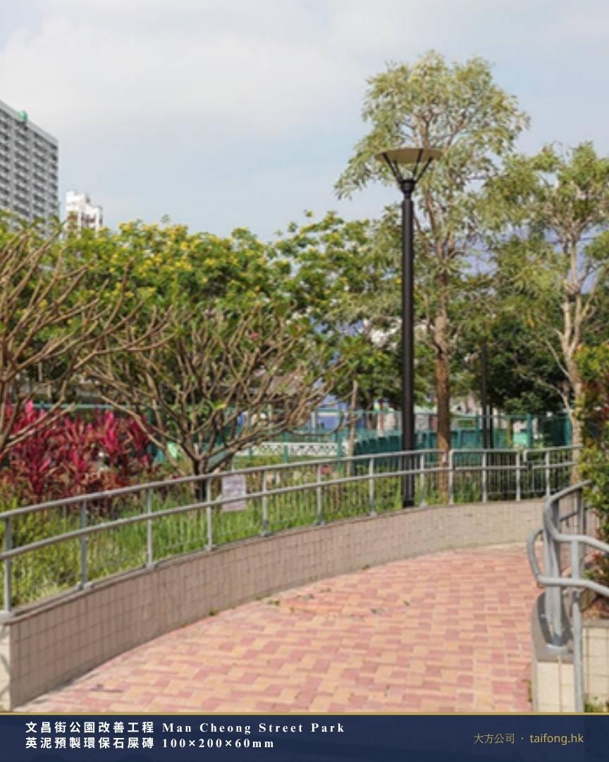 文昌街公園 斜道 多色環保石屎磚鋪砌