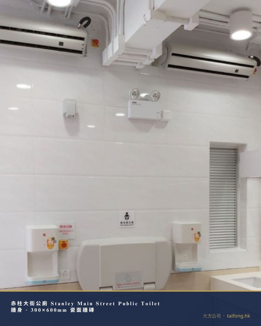 赤柱大街公廁 300×600mm 瓷面牆磚 工程相片 01